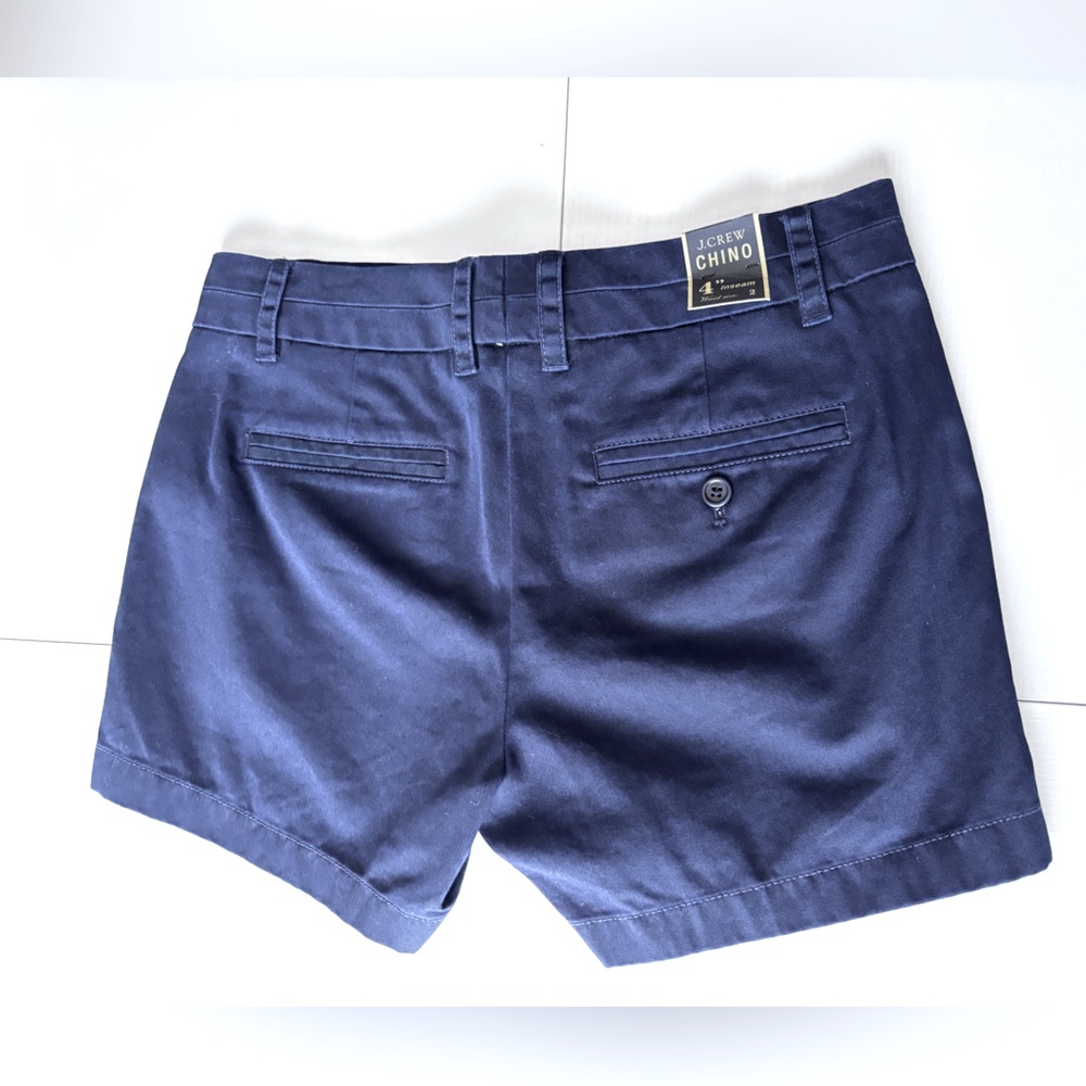 NWT J. Crew Navy Blue Chino Shorts Size 2 - Picture 2 of 9